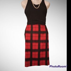 Talbots wool blend checkered skirt